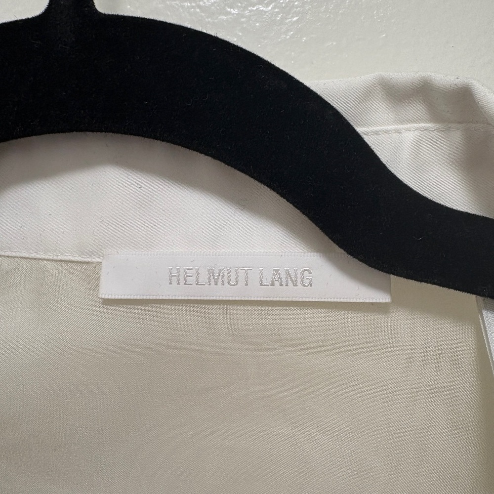 HELMUT LANG Poplin Sheer Detail Tuxedo Shirt - Picture 8 of 10